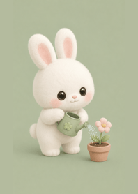 澆花的小白兔