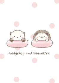 Hedgehog and Sea otter -pink- dot