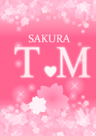 T&M イニシャル 運気UP!かわいい桜デザイン