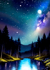 Beautiful starry night view#2366