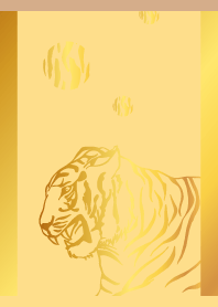 tiger on light brown & yellow
