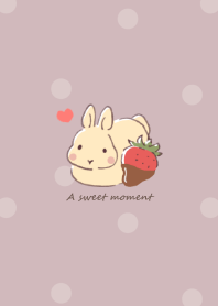 Rabbit&Choco strawberry:smoky pink dot