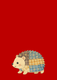 Heartwarming Hedgehog red & beige JP