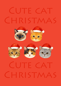 可愛貓咪聖誕節-橘色