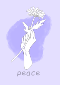 peace - hand pray and daisy