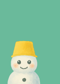 Expressive snowman3 on blue green J