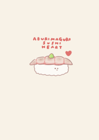 simple Grilled tuna sushi beige heart