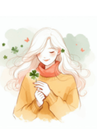 Cute Girl and a Clover V.67