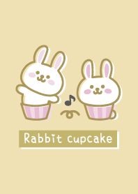 Rabbit cupcake.Musical note.yellow