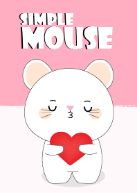 Simple Love Cute White Mouse