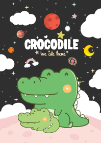 Crocodile Kawaii Galaxy Space Gray