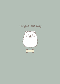 Tongue-out Pomeranian -smoky green-