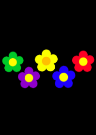 5 color flowers/black