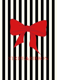 STRIPE & RIBBON. black/red