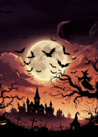 Happy halloween night moon