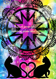 Luck goes up! stainedglass and blackcat