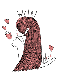 흰색 고양이와 소녀 화이트