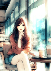 Cute Girl and Coffee V.38