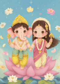 Ganesha&Lakshmi blessing fortune love2_2