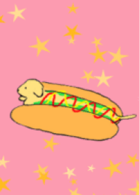ホットドック ダックスフンド ピンク