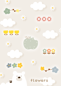 beige Flowers and Polar Bear 10_2