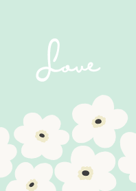 in bloom, flower wh / mint cream