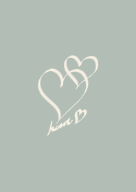 Hand-drawn heart of adult -smoky green-