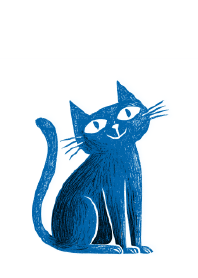 ザラザラ青猫のいたずらな笑顔