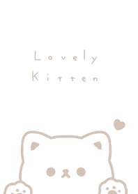 Popping Cat(line)/wh beige