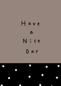 black. Greige. Polka dots.