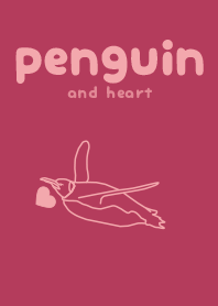 penguin & heart wine-red