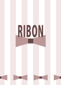 リボン&ストライプ(ブラウン)