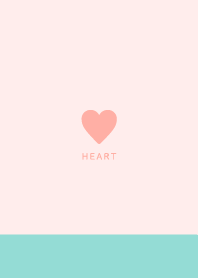 Simple Heart / Blue Ivory & Peach Pink
