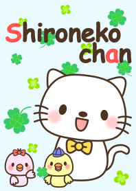 Shironeko-chan four-leaf clover ver.