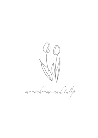 #ขาวดำและดอกทิวลิป