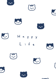 Neko Face / white navy