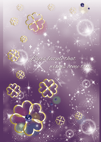 パープル 紫 / 幸運のラピスラズリ＆四つ葉