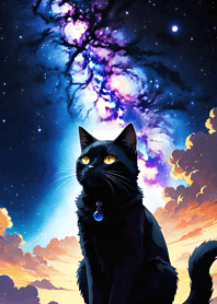 Night Moon Star Cat AAAC49