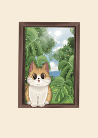 Orange cat by the window