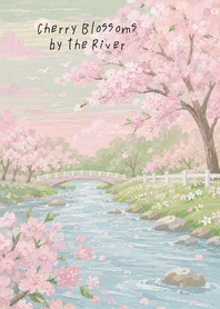 Cherry Blossoms by the River.