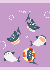 Whale shark friends on light purple JP
