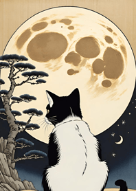 月の下の猫 47720a
