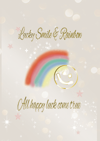 Good luck UP! Rainbow&Smile / Beige&Pink