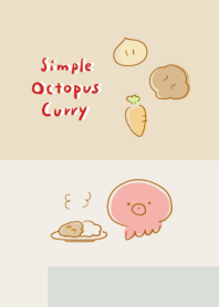 簡單的 章魚 咖哩 淺褐色的