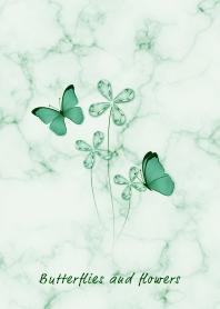 Marble and butterflies3 dull green30_2
