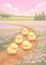 Little Duckling in Blossom Meadow