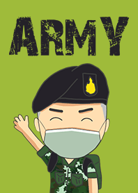 Soldier wearing a mask
