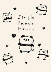 simple Panda heart black beige.