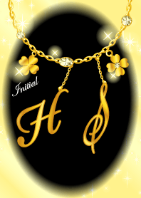 【H&S】イニシャルチャーム運気UP!ゴールド