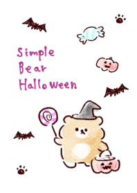 simple Bear Halloween white blue.